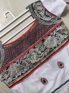 White Anarkhali With Dupatta For Women