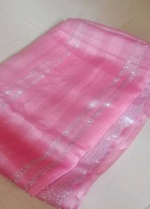 Pink Embellished Saree