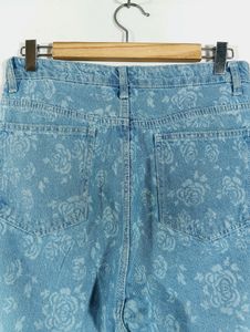 Blue Casual Printed Jeans (Women)