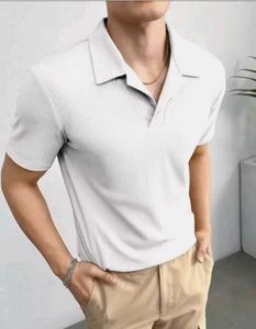 Casual White Camp Collar Shirt
