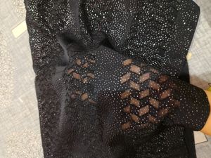 Cotton Black Shimmery Hijab