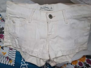 Abercrombie White Denim Shorts