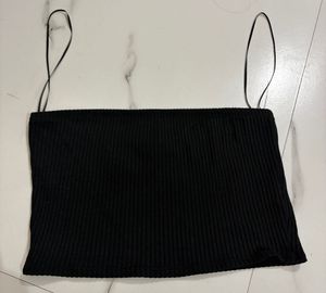 Black Ribbed Tube Top