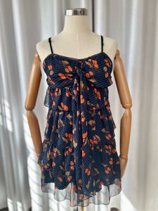 Tiered Cherry Print top