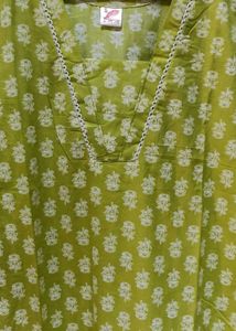 Green Floral Kurta