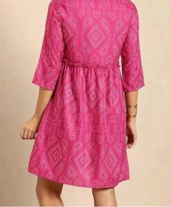 ANOUK Women A-line Pink Above Knee/Mid ThighLength