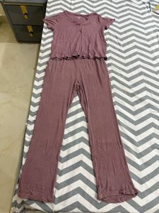 V Cute Coord Set With Rusty Pink Color