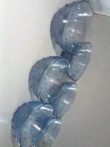 Set of 6 Unique Blue Glass Bowls