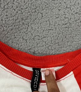 H&amp;M Y2K fitted top with cherries printed detailing