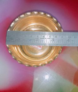 Yellow Cotton Saree, White Dhoti, Brass Bowl