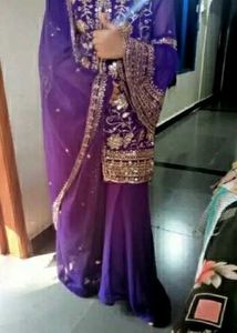 Purple Embroidered Kurta Set