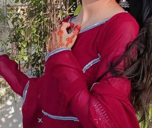 Elegant mehroom anarkali dupatta pajama Set