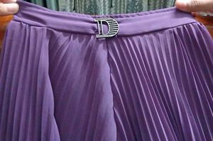Purple Pleated Midi Skirt