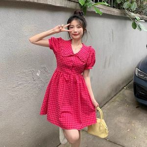 Cute Pink Gingham Mini Dress