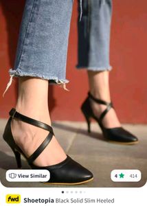 black Tie Up Heels