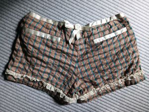 Vintage Plaid Lace Trim Shorts