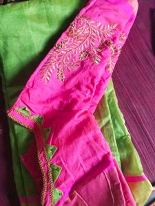 Cotton Blend Saree, With Blouse Piece