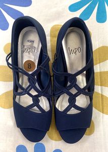 Chic Navy Blue IMPO Sandals with Elastic Strap