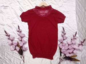 Maroon Ruffled Top
