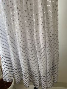 White Multipurpose Sequins Skirt