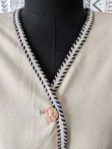 Vintage Cream Button-Up Top