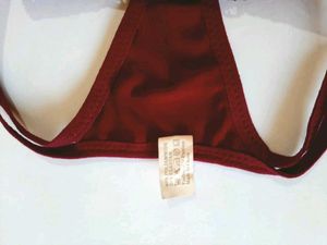 Brand New Maroon Lace Thong