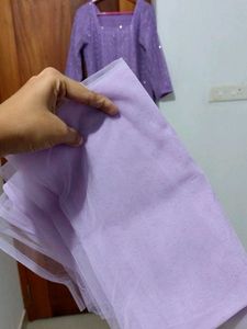 Elegant Lavender Kurta &amp; Dupatta Set