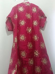 A Kurta With Printed Partywear Shrug