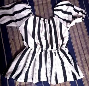Striped Peplum Top