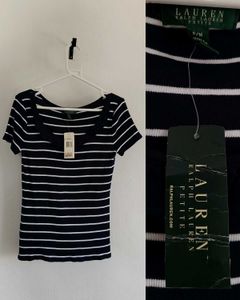 Ralph Lauren dark Navy Stripe Nautical Ruffle
