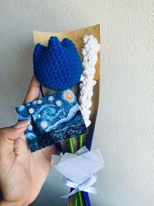 Crochet Tulip and Lavender Flower Bouquet 💐