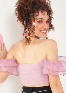 Cute Ruffle Sleeve Tube Top (Free Gift Included)