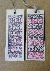 Handmade Bothside Doodle Bookmarks - Set of 8