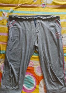 Grey Knee Length Tight Pant For Women