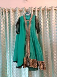 Unused Anarkali Long Silk Gown With Ful