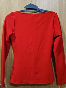 Red Long Sleeve Top