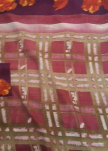 new purple  soft  chiffon Floral Print Saree