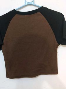 Brown &amp; Black Crop Top