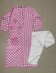 Pink Checkered Kurti Set