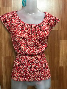 Red &amp; White Dotted Blouse