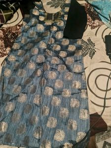 Blue &amp; Silver Polka Dot Dress