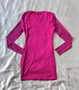 Urbanic Pink Mesh Bodycon Mini Dress
