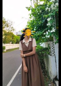 Brown cute korean dress