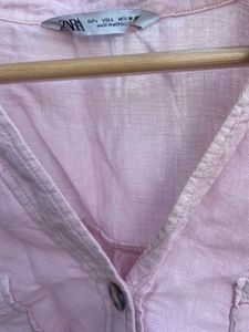 Zara Linen Crop Shirt