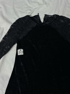 Elegant Black Velvet Dress