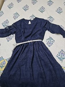 Midi Dress With Silver Belt