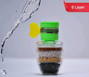 Water Faucet, Clean Purifier Filter Cartridge Water Tap, Upgrade Universal Interface Faucet Filter (Six Layer Purifier)