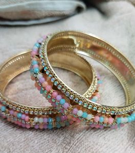 Metal Bangles With Stones