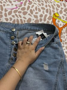 Shein Ripped Denim Mini Skirt