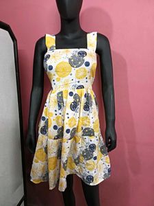 Yellow Celestial Print Sundress